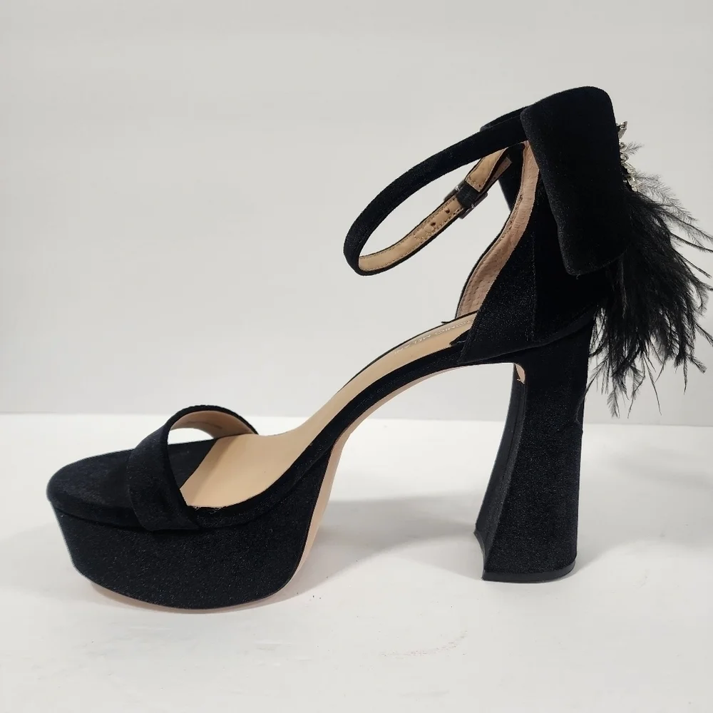 Antonio Melani  Womens Luxurious Janie Velvet Platform Sandals Party Size 9.5